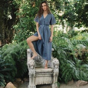 Christy Dawn Lottie Dress in Lapis Aster Garden, sz L